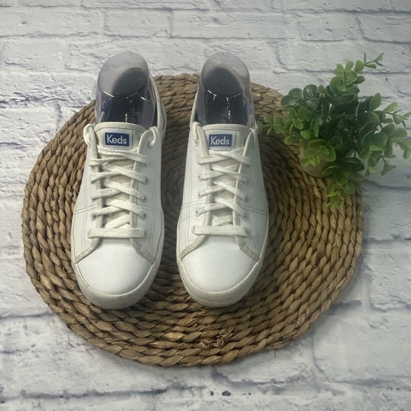 Women’s White Leather Keds Ortholite Sneakers. Size 9. - Picture 1 of 9